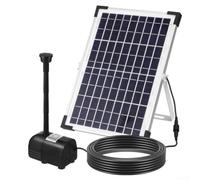 Bomba de Agua Solar 10W 7V para Exteriores Decorativa | Panel vidrio metal, 10W potencia, elegante, jardín para terraza, flujo continuo