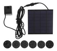 Bomba de Agua Solar Sumergible 7v 1,8w 3 Ventosas | Caudal 180 L/h, Altura Máx 70cm, Panel Monocristalino, para Estanque, Piscina y Balcón