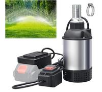 Bomba de Agua Sumergible 21V, Bomba de Achique Compatible con Makita 18V Batería, Gran Caudal 4800L/H, Altura de Elevación 5-8m, para Jardín, Riego Agrícola, Drenaje en Obras, Transferencia de Agua