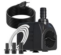 Bomba de Agua Sumergible 25W 1500L/H, Cable Súper Largo de 3m, Protección contra Sobrecalentamiento, Ultra Silenciosa para Acuarios, Estanques, Pecera, Jardín, Hidroponía y Fuentes (Negro)