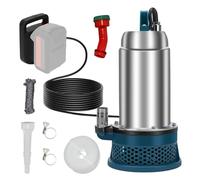 Bomba de Agua Sumergible para Makita 18V Batería (No Batería), 5000 L/h Bomba de Agua con manguera de 10metros y cable de conexión de 5metros, Bomba Achique Agua para piscinas, camas de agua, piscinas