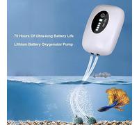 Bomba de Aire de Acuario USB USB Bomba de oxígeno Recargable Fish Tank Operación silenciosa Durable Start-up Automático Ideal Ideal Inter-Outdoor para Fish Tank (4800máh)
