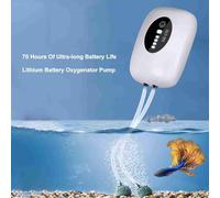 Bomba de Aire de Acuario USB USB Bomba de oxígeno Recargable Fish Tank Operación silenciosa Durable Start-up Automático Ideal Ideal Inter-Outdoor para Fish Tank (2600máh)