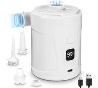 Bomba de Aire Eléctrica, 5200 mAh Batería Recargable, para Piscina Infantil, Mini Bomba de Aire Eléctrica con 3 Boquillas de Aire, Inflador Rápido para Bote Inflable/Colchón de Aire