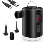 Bomba de aire eléctrica, batería recargable, 4000 mAh, mini bomba de aire eléctrica, bomba eléctrica, mini bomba con 3 boquillas de aire, inflado rápido para piscina colchón de aire