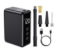 Bomba de Aire Eléctrica, Bomba Eléctrica para Bicicleta 120 PSI Mini con Manómetro, Apagado Automático, Compatible con Válvulas Presta y Schrader, para MTB, Bicicleta Urbana y Bicicleta de Carretera