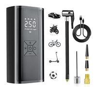Bomba de Aire Eléctrica con Batería de 6000mAh, 150 PSI Compresor Eléctrico Portátil con Pantalla LCD Digital/luz LED, Bomba de Neumáticos para Coche, Moto, Bicicleta, Pelotas y Anillos de Natación
