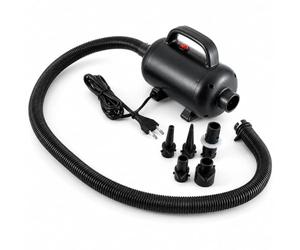 Bomba de aire eléctrica de 1200 W con 2 boquillas para inflables | Inflado y desinflado rápido para pistas de aire, alfombrillas, piscinas y barcos con hasta 30 minutos de funcionamiento