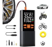 Bomba de aire eléctrica de 150 psi, batería inalámbrica para bicicleta, compresor portátil de 6000 mAh, recargable con todas las válvulas y indicador LED, para coche, bicicleta, moto y pelotas