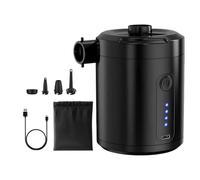 Bomba De Aire Eléctrica, Inflador Eléctrico Portátil Recargable, Compresor Silencioso con Boquillas para Desinflar, Inflado Rápido De Colchones y Sofás, Uso En Exteriores y Mochilas