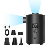 Bomba de aire eléctrica para colchón de aire, batería recargable, colchón de aire con 5 boquillas, 4000 mAh, bomba de aire eléctrica para camping, bote inflable, piscina infantil, anillo de natación