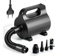 Bomba de aire eléctrica para colchón neumático 400W-600W, con 4 boquillas, inflador rápido 1100 L/Min para piscinas, botes neumáticos, camas inflables y globos de gimnasio (negro)