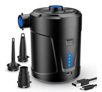 Bomba De Aire Eléctrica Portátil,5200 mAh Recargable,Mini Bomba de Aire Eléctrica con 3 Boquillas,Bomba De Aire para Colchones Inflables, para Piscinas, Barcos, Juguetes Hinchable o Camping