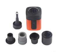 Bomba de aire eléctrica, portátil para mini con luz LED, aspiradora de inflado rápido para acampar al aire libre, dispositivo inalámbrico de señal SOS (naranja negro)