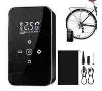 Bomba de aire inalámbrica - Compresor de aire portátil con pantalla táctil | Bomba recargable de la hinchazón de los neumáticos eléctricos | Flammador digital inalámbrico para moto para bicicleta de
