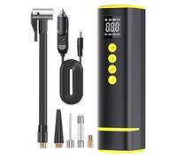 Bomba De Aire, Inflador Portátil para Coche, Eléctrico Inalámbrico 10 Bar Manómetro para Moto Bicicleta Camión Coche