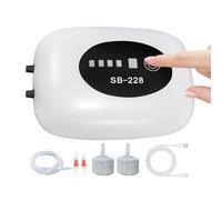 Bomba de Aire para Acuario - Aerador portátil recargable silencioso con 2 salidas | Bomba de Aire Silenciosa para Pecera - Para Hidroponía, Agua Salada, Plantas Vivas, Agua, Exterior, Interior, Estanq