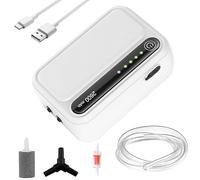 Bomba de aire para acuario, bomba de oxígeno ajustable, bomba de acuario de 2600 mAh, bomba de aire muy silenciosa, bomba de aire recargable para acuarios para pesca al aire libre, acuario, corte de