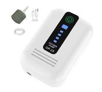 Bomba de aire para acuario, bomba de oxígeno portátil de 4,13 pulgadas, aireador recargable por USB, dispositivo compacto y silencioso con batería de 2600 mAh y 2 litros de potencia mínima para