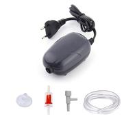 Bomba de aire para acuario de 3 W, bomba de oxígeno de 1,6 l/min, bomba de oxígeno silenciosa, equipada con una manguera de PVC de 1,2 metros, 1 piedra neumática, 1 válvula reguladora y válvula