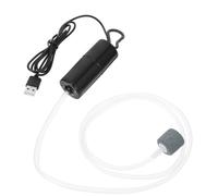 Bomba de Aire para Acuario USB Portátil 1w 5v 1a, Negro | Abs y Cobre, Gancho Incluido de Color Aleatorio, para Peces Ornamentales