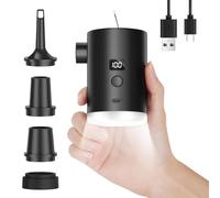 Bomba de aire para inflables, pantalla LED de 400 mAh, bomba eléctrica con luz de camping, inflador portátil compacto para piscina, viajes, camping, almacenamiento en el hogar al aire libre, 3.54 x