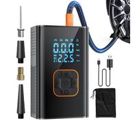 Bomba De Aire Para Neumáticos De Coche - Eléctrica Automática Portátil 10 Bar,Inflador de Neumáticos Compresor de Aire con Pantalla Digital - Para Coche, Motocicleta, Bolas, Viajes, Viaje Road Trip
