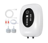 Bomba de aire para pecera, aireador de oxígeno silencioso portátil recargable con 2 salidas, bombas de aire para acuarios, para hidroponía, agua salada, plantas vivas, agua al aire libre, fuente de