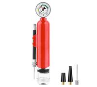 Bomba de Aire portátil 20 PSI con manómetro, inflador Manual neumáticos for Motocicleta, a Prueba Polvo, Accesorios Deportivos para Baloncesto, fútbol y Voleibol(Red)