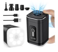 Bomba de Aire portátil, Bomba de Aire eléctrica de 1200 mAh para inflables/deflatibles, 5 boquillas con luz LED, colchón inalámbrico Recargable, Cama de