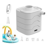 Bomba de aire portátil, bomba de colchón neumática eléctrica portátil,Bomba de aire de llenado rápido con lámpara de camping LED y 6 boquillas - Pequeña bomba de aire para flotadores de piscina