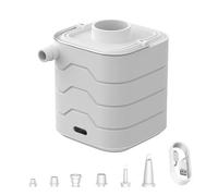 Bomba de aire portátil, Bomba de colchón neumática eléctrica portátil - Bomba de flotador con luz de camping LED y 6 boquillas - Pequeña bomba de inflado para bolsas de aire