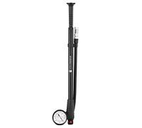 Bomba de aire portátil de alta presión para bicicleta con manómetro para horquilla y parte trasera, color negro A, 33 cm