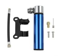 Bomba de aire portátil de alta presión para bicicletas y pelotas deportivas, bomba de bicicleta de aleación de aluminio de 120 PSI con aguja de bola, tubo de conversión y soporte, 9,5 cm, 91 g (azul)
