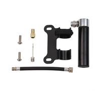 Bomba de aire portátil de alta presión para bicicletas y pelotas deportivas, bomba de bicicleta de aleación de aluminio de 120 PSI con aguja de bola, tubo de conversión y soporte, 9,5 cm, 91 g (negro)