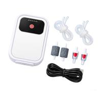 Bomba de aire portátil de pesca AC DC Dual Power White ABS | Doble salida de aire, 2 tubos incluidos, 2 piedras de burbujas, recargable por USB, funcionamiento silencioso