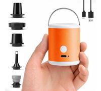 Bomba de aire portátil para inflables con luz de camping, mini bomba eléctrica de colchón de aire de 5.8 kPa, recargable de 1600 mAh con base magnética, infla y desinfla para colchonetas de dormir