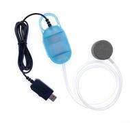 Bomba de aire USB para acuario ajustable, volumen de burbuja, silencioso, portátil, dispositivo de oxigenación con piedra fina, compatible con tanques pequeños, hogar, camping, pesca, oficina (E)