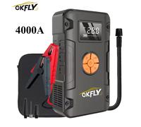 Bomba de arranque de coche 4 en 1, compresor de aire, dispositivo de arranque 4000A, refuerzo de 59.2Wh, Banco de energía, Inflador de neumáticos Digital de 12V, 150PSI 4000A GG-JS-963