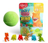 Bomba de Baño Sorpresa Dinosaurio Grande de Zimpli Kids, 6 Juguetes Sorpresa de Dinosaurio para coleccionar, Juguete Efervescente para Niños, Regalo para Rellenar el Calcetín