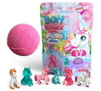 Bomba de Baño Sorpresa Unicornio Grande de Zimpli Kids, 6 Juguetes Unicornio Sorpresa para coleccionar, Set de Regalo Efervescente para Niños, Juguete para Rellenar Calcetines