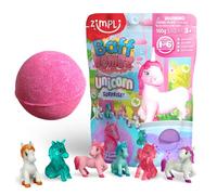 Bomba de Baño Sorpresa Unicornio Grande de Zimpli Kids, 6 Juguetes Unicornio Sorpresa para coleccionar, Set de Regalo Efervescente para Niños, Juguete para Rellenar Calcetines