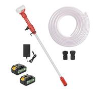 Bomba de barril de lluvia inalámbrica con 2 baterías de 4,5 Ah, 11000 rpm, capacidad de extracción de 2725 L/H, bomba sumergible portátil con indicador de batería y cargador para jardín, piscina y