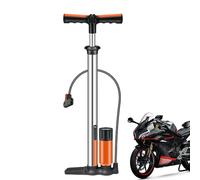 Bomba de Bicicleta - Bomba de Mano portátil con Pedal Plegable y manómetro | Acero Inoxidable bombeado con Aire a Alta presión | para Bicicleta, Motocicleta, Coche, Globo, Camping, Buceo.