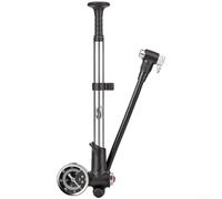 Bomba de bicicleta con manómetro, bomba de bicicleta de aleación de aluminio con manómetro, compatibilidad de doble válvula para Presta/Schrader, inflador portátil de bicicleta para bicicletas de