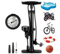 Bomba de bicicleta con manómetro, bomba de suelo para bicicleta, bomba de pie portátil para bicicleta, bomba de soporte de 160 PSI/11 bar, bomba de aire de alta presión para bicicleta con válvulas