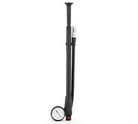 Bomba de bicicleta de mano con manómetro, adecuada para inflar neumáticos, horquillas delanteras y amortiguadores traseros, soporta presión de hasta 300 PSI, cuerpo de aleación de aluminio (negro)