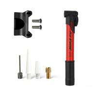 Bomba de bicicleta para Presta y válvulas, inflador manual de acero portátil con soporte de montaje, bomba de aire de alta presión de 100 PSI para neumáticos y bolas de ciclismo MTB de carretera (rojo