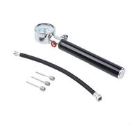 Bomba de bicicleta portátil compacta con medidor de control de presión y adaptadores de válvula, cuerpo de aluminio para neumáticos de bicicleta de carretera MTB y plegables (modelo de baloncesto)