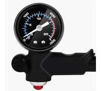 Bomba de choque de bicicleta con capacidad de inflado de 300 PSI para horquilla de suspensión y unidades de choque trasero, marco de aleación de aluminio y medidor integrado para precisión (D)